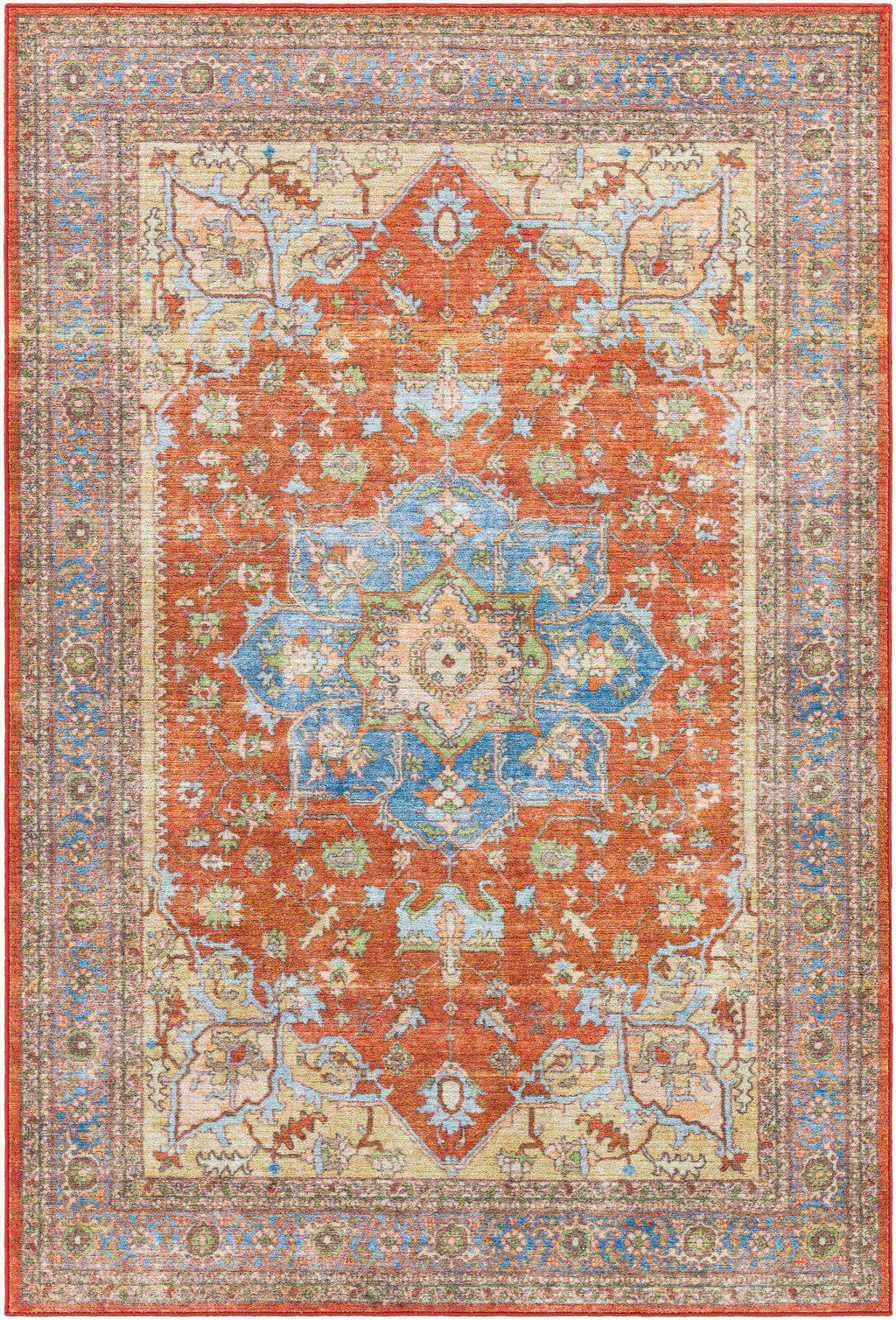 Burnt Orange Traditional Area Rug Y28699