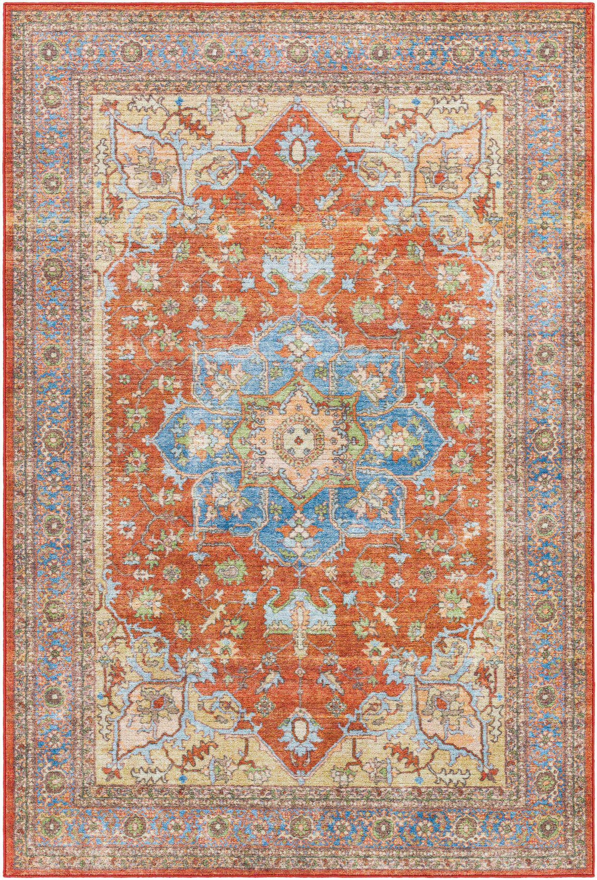 Burnt Orange Traditional Area Rug Y28699