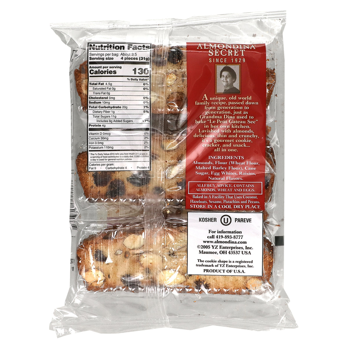 Almond Biscuits, 4 oz Pack of 4 D922