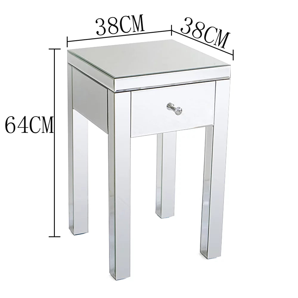 Mirrored End Table with Drawer A545