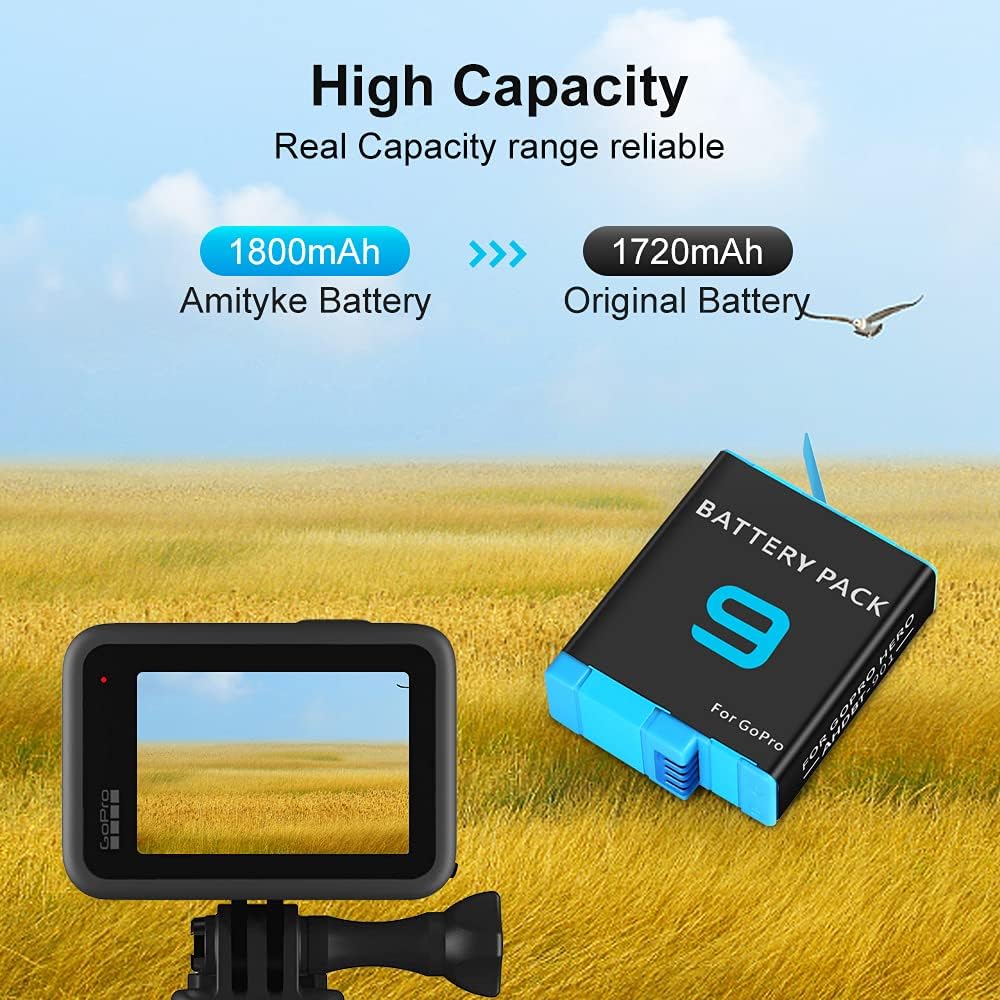 3-Pack 1800mAh Camera Batteries with 3-Channel USB Charger X690