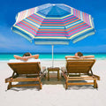 7 Feet Beach Umbrella with Sand Anchor and Carry Bag F692431