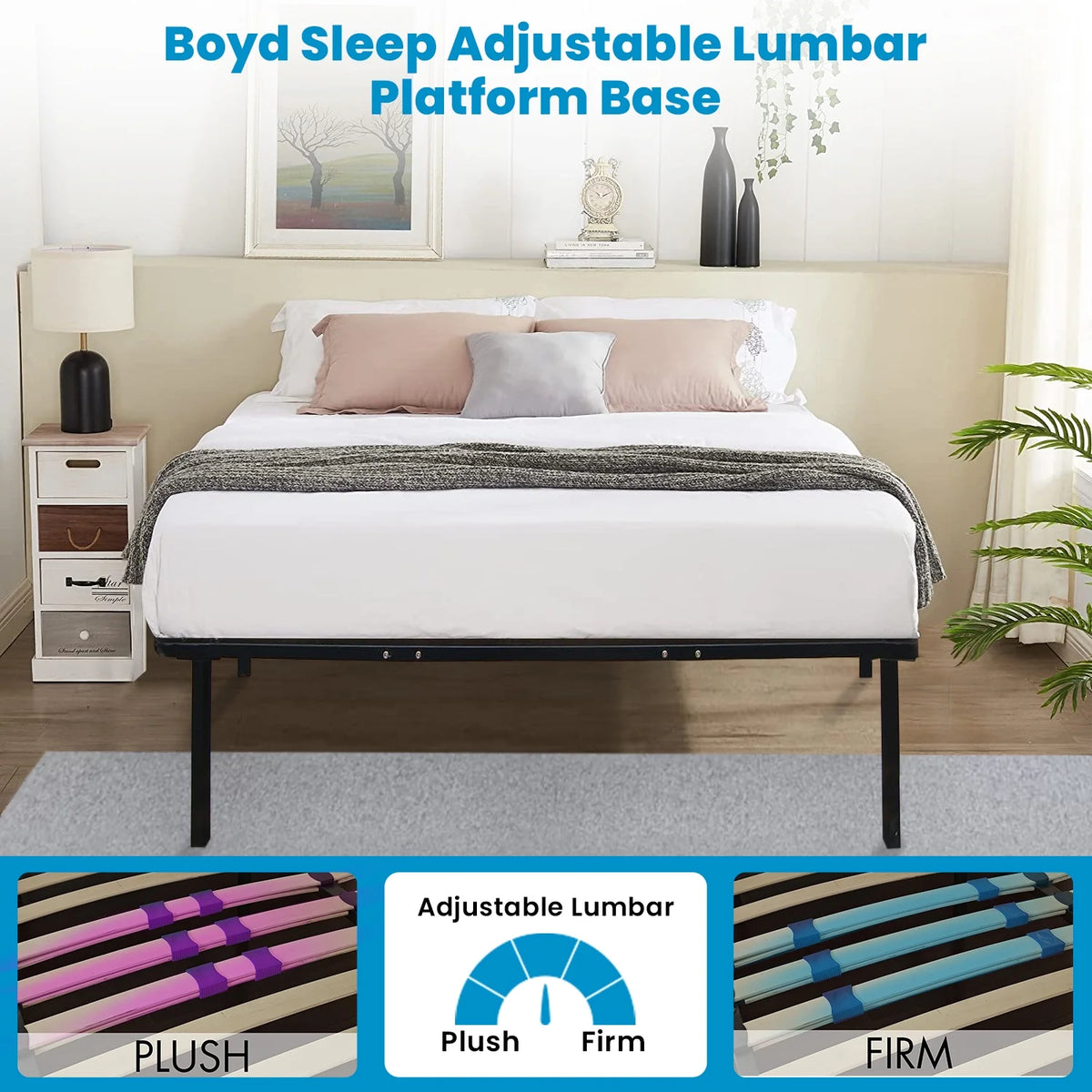 14" Metal Platform Bed Frame California King L952