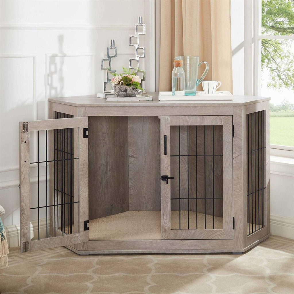 Large Corner Dog Crate Double Doors S672538