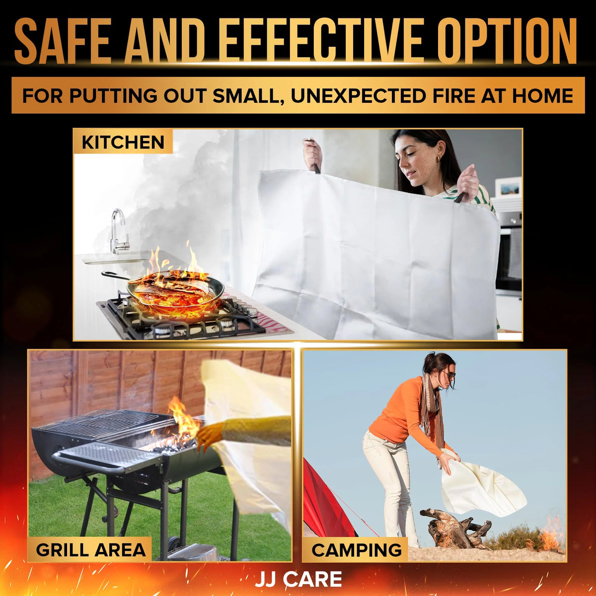 Fire Blanket 4 Packs with Hooks T108417