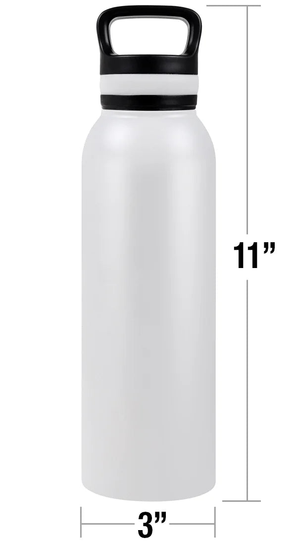 24 oz Insulated Stainless Steel Water Bottle with Loop Cap J35339