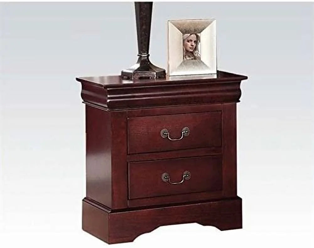 2 Drawer Wooden Nightstand End Table in Cherry S42539