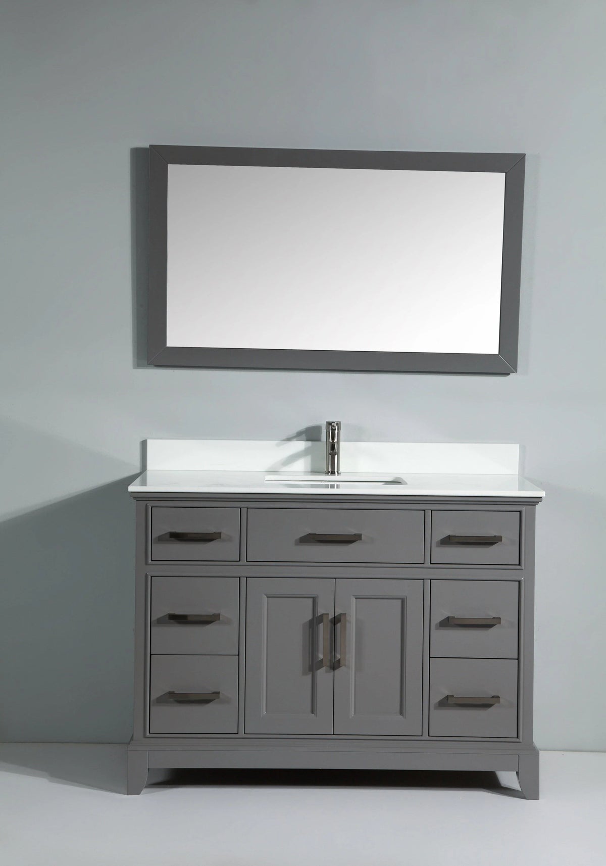 48 in. Single Sink Vanity & Mirror Grey Q802032