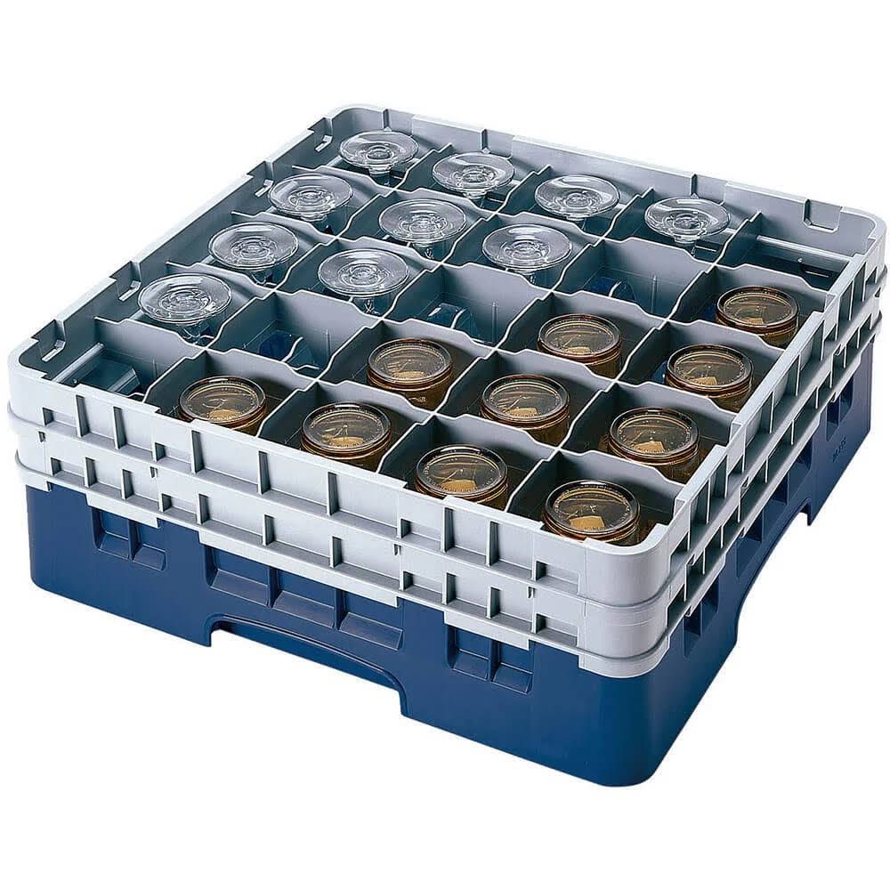 Navy Blue 25-Compartment Full Size Glass Rack Q626