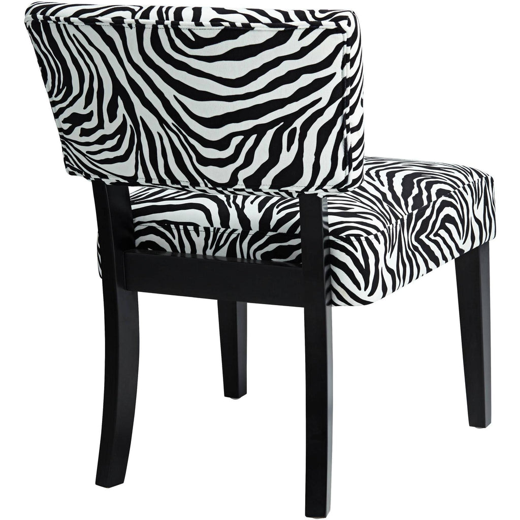 Zambia Zebra Print Accent Chair with Velvet Fabric P7209