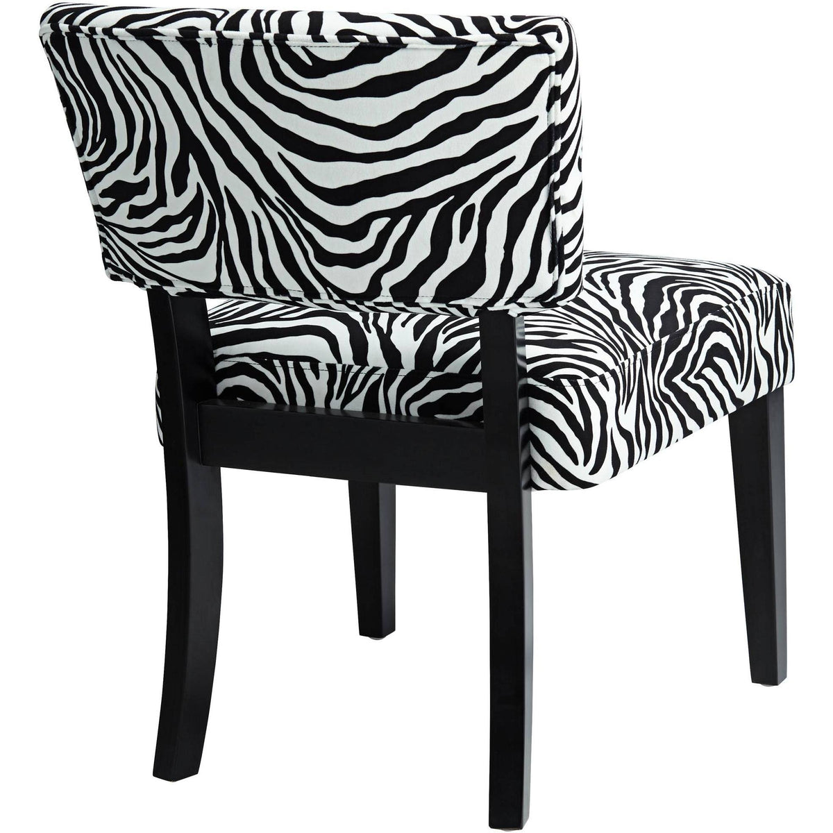 Zambia Zebra Print Accent Chair with Velvet Fabric P7209