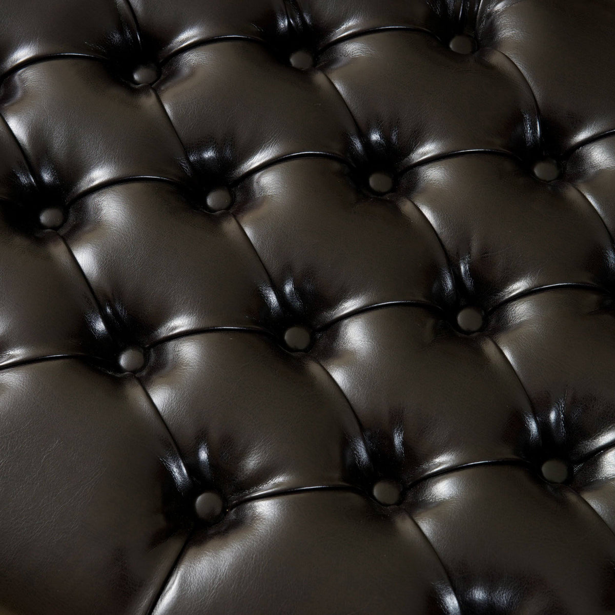 Ivory Leather Storage Ottoman Y3065