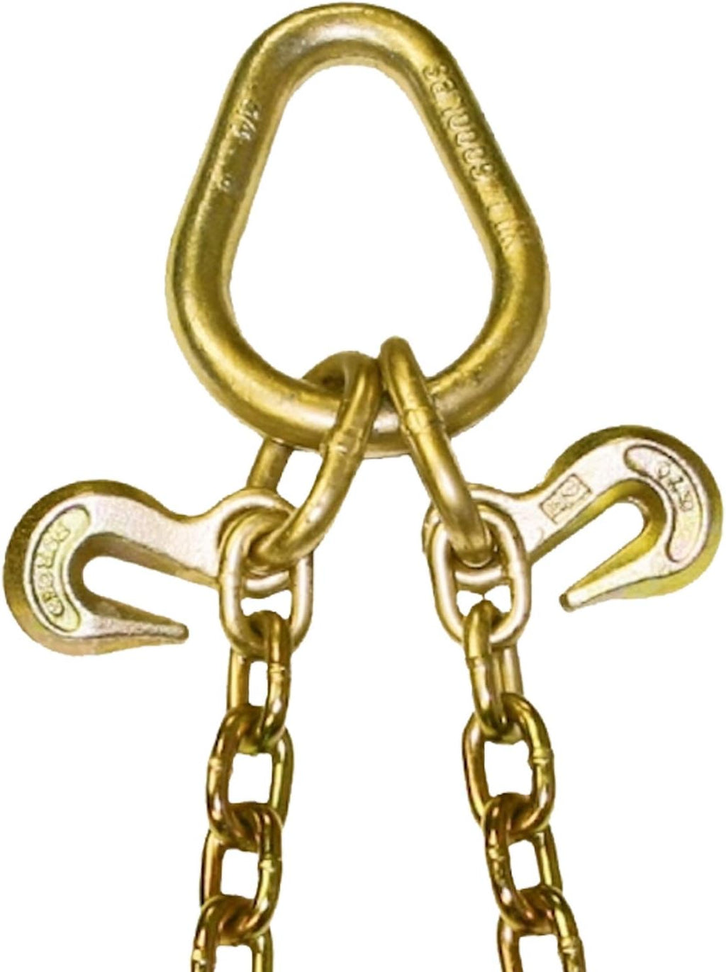 Towing Chain Bridle with Forged 4 Inch Mini J Hooks - Grade 70 Chain - 36 Inches Long - 4,700 Pound Safe Working Load V893