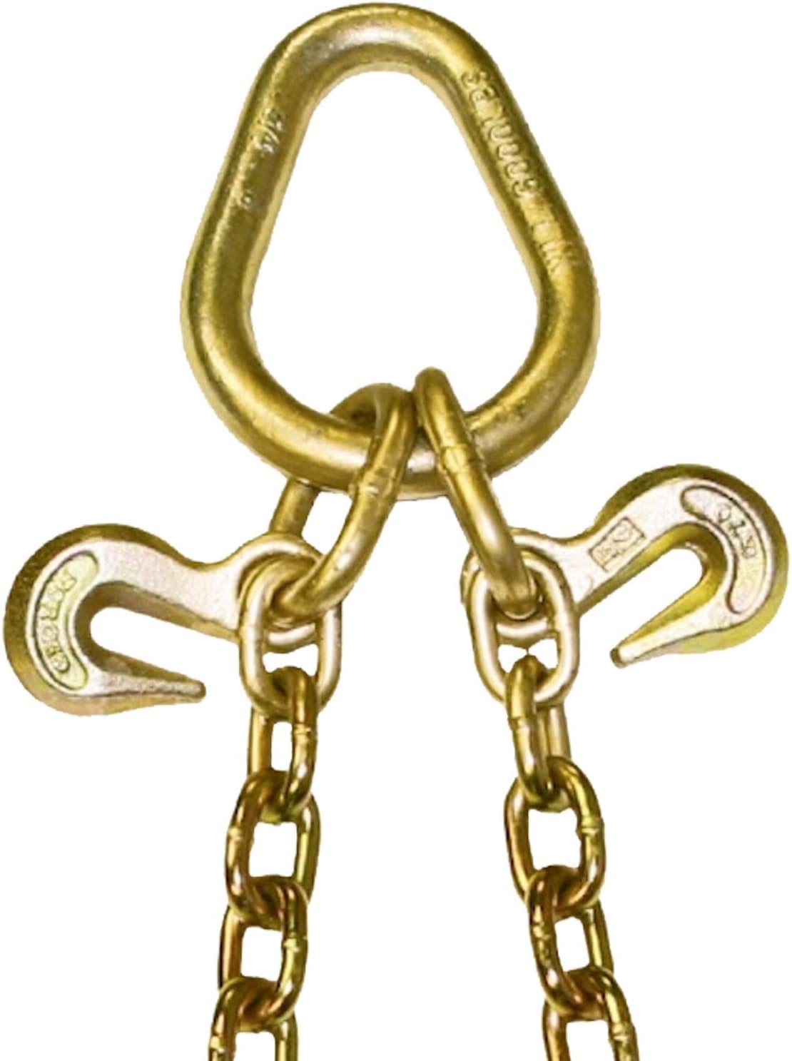 Towing Chain Bridle with Forged 4 Inch Mini J Hooks - Grade 70 Chain - 36 Inches Long - 4,700 Pound Safe Working Load V893