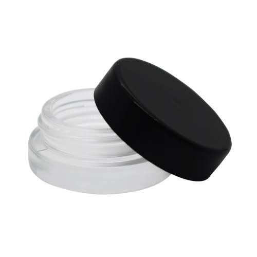 450 Count Clear Glass Concentrate Container with Black Cap F33103