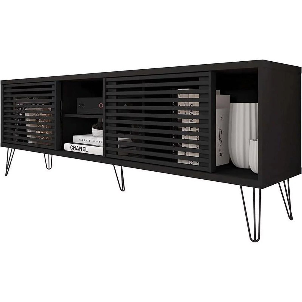 Black Mid-Century Modern TV Stand A8900
