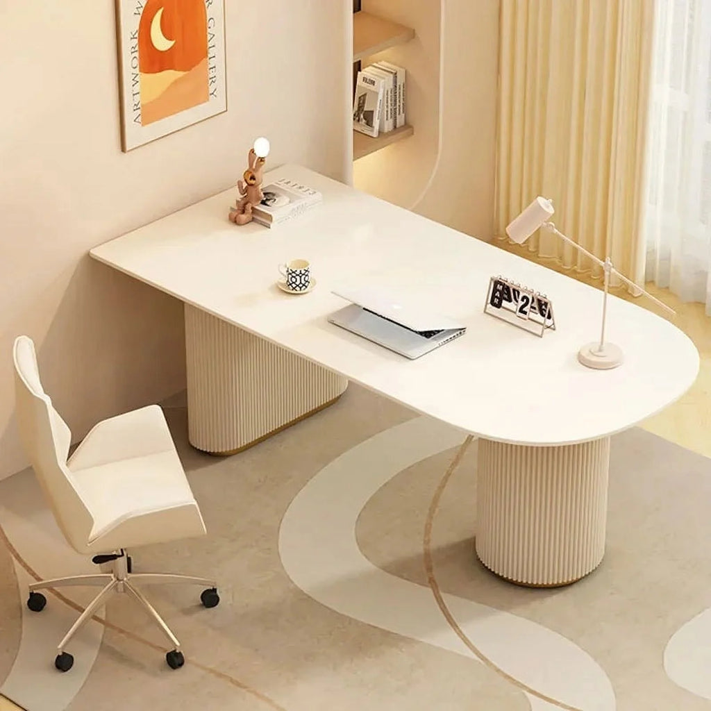 White Standing Computer Desk T351299