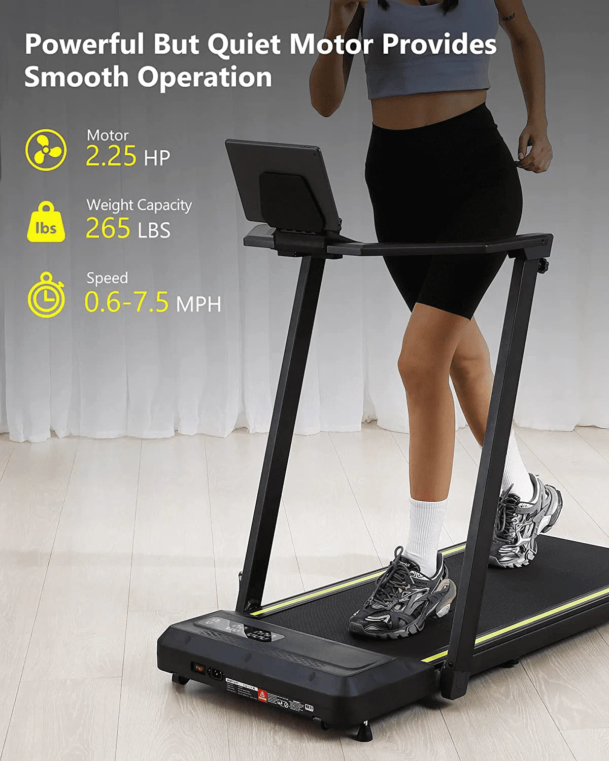 2.25HP Folding Treadmill with Remote Control U578076