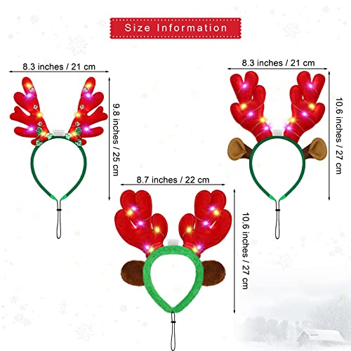 Light up Pet Christmas Headbands 3 Pieces I61098
