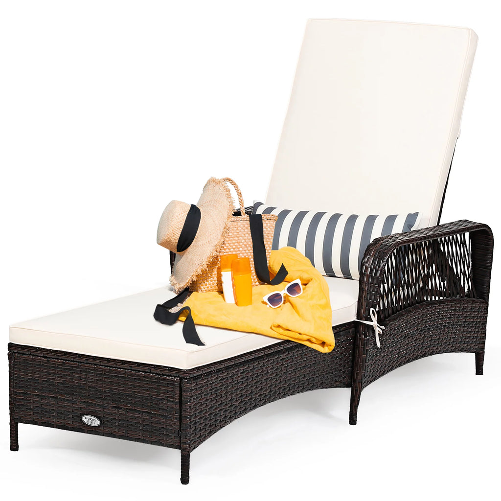 2PCS PE Rattan Chaise Lounge Chair Z7650