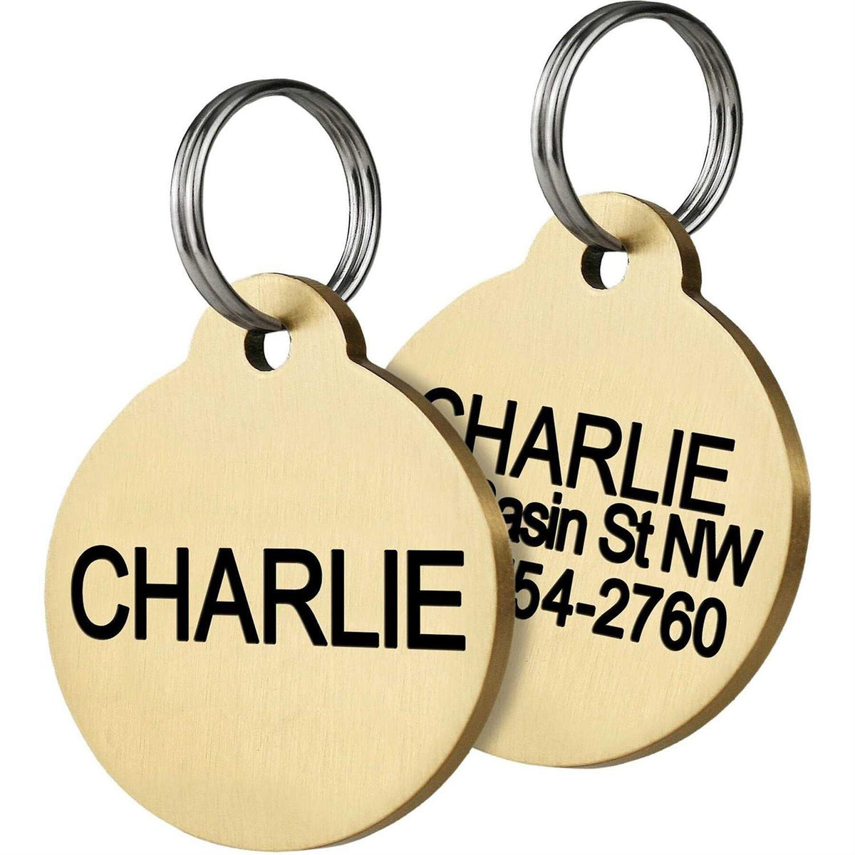 Brass Personalized Dog & Cat ID Tag Q605727
