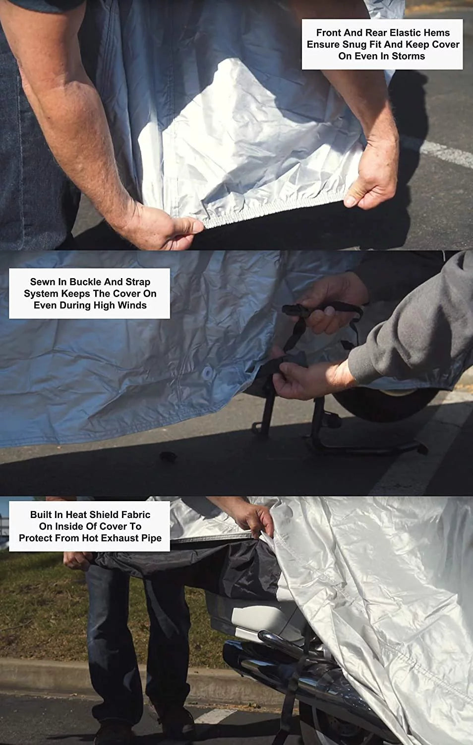 Weatherproof Motorcycle Cover with Storage Bag P338776