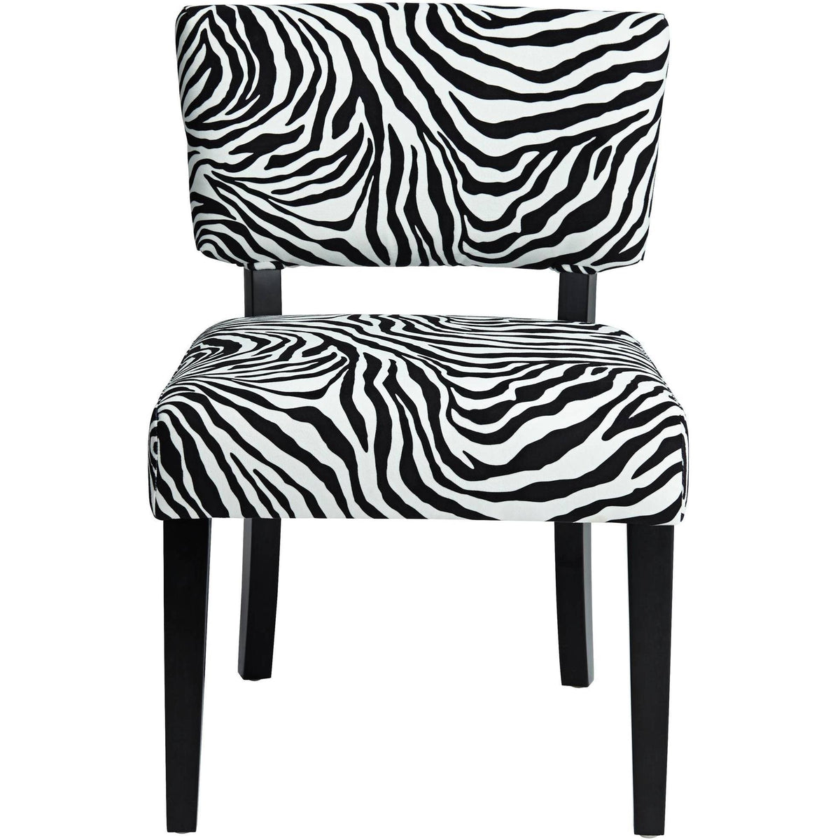 Zambia Zebra Print Accent Chair with Velvet Fabric P7209