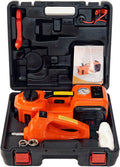 12V DC Electric Hydraulic Floor Jack and Tire Inflator Pump and LED Flashlight 3 in 1 Set with Electric Impact Wrench Car Repair Tool Kit N988