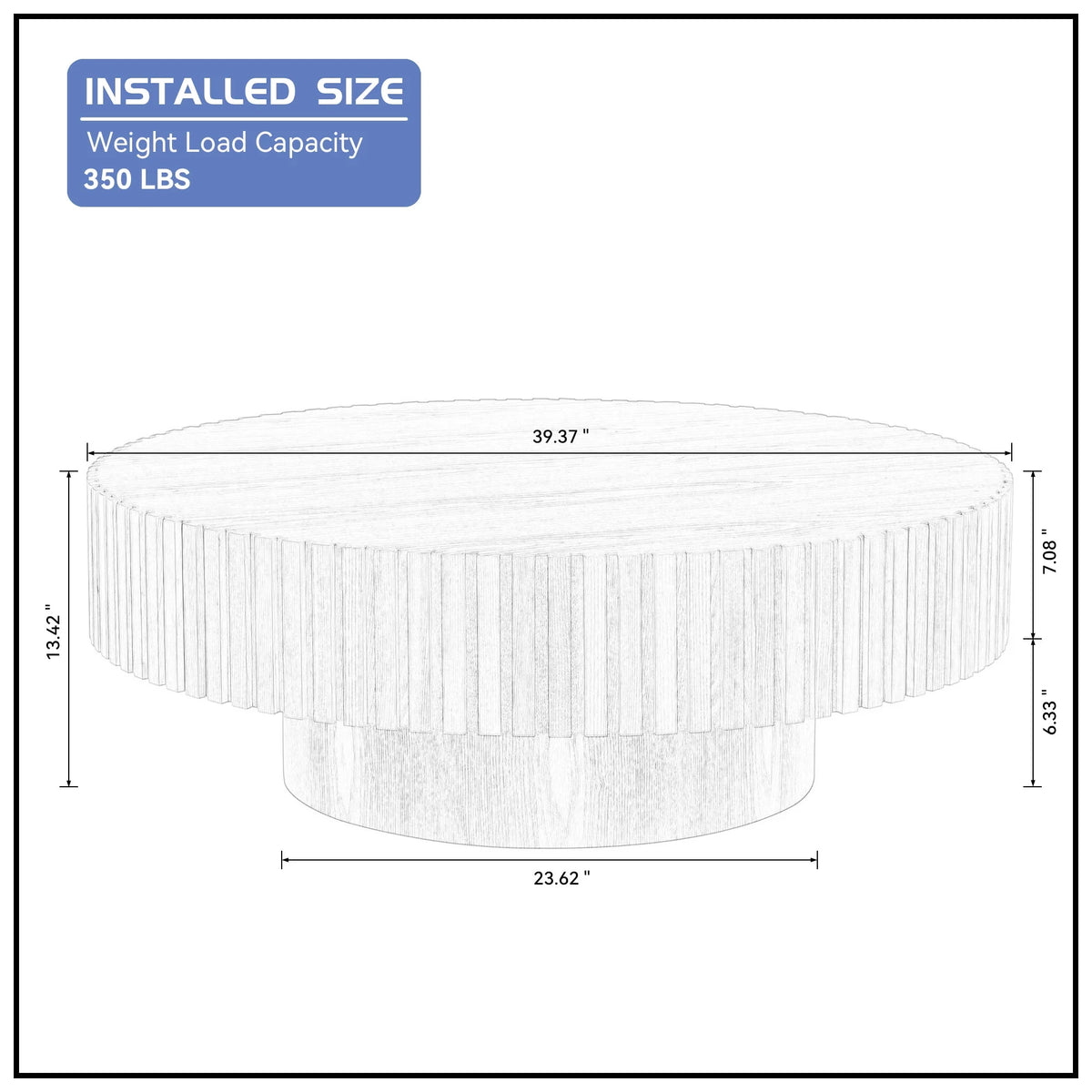 39.37'' Round MDF Coffee Table I1074