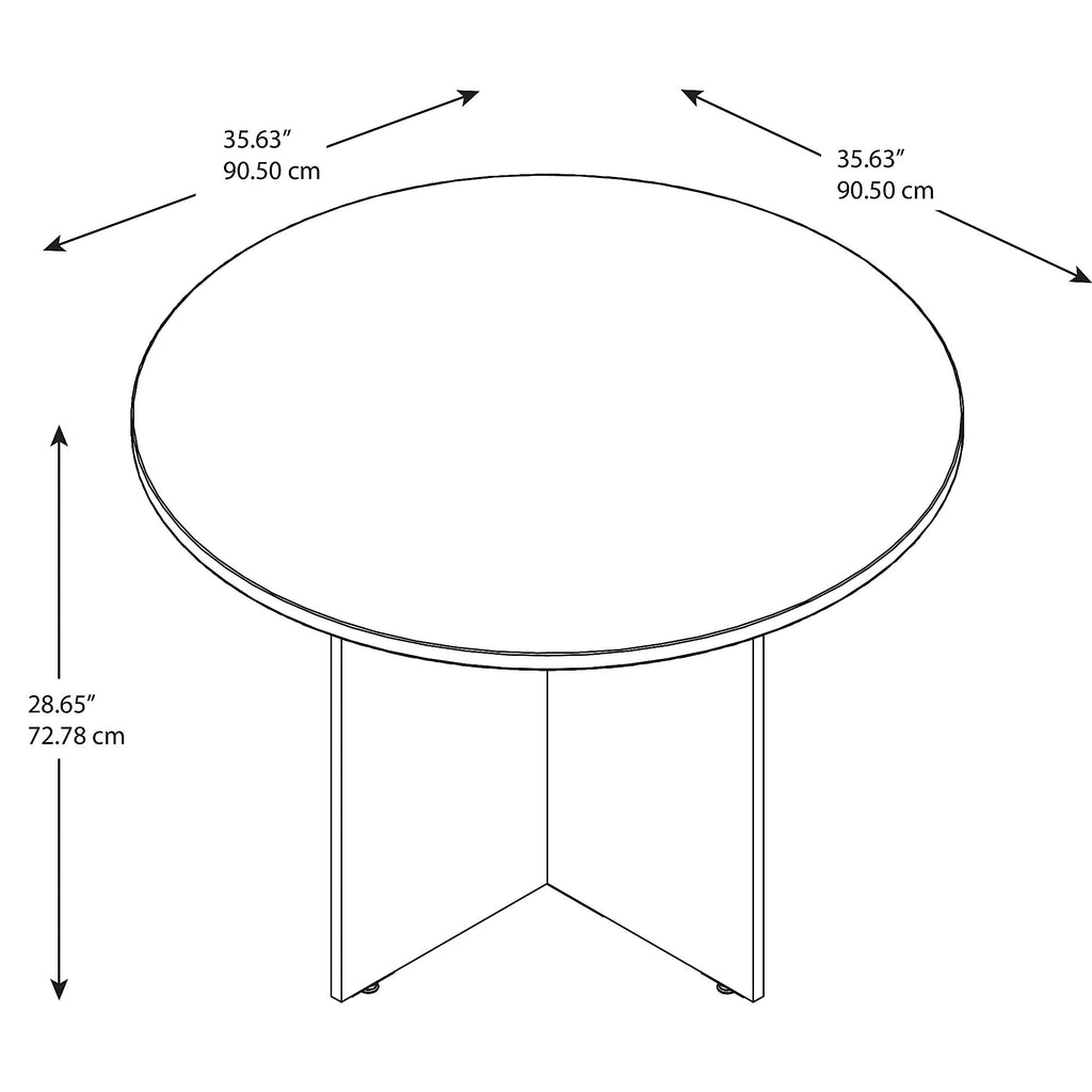 42W Round Conference Table with Wood Base V795873
