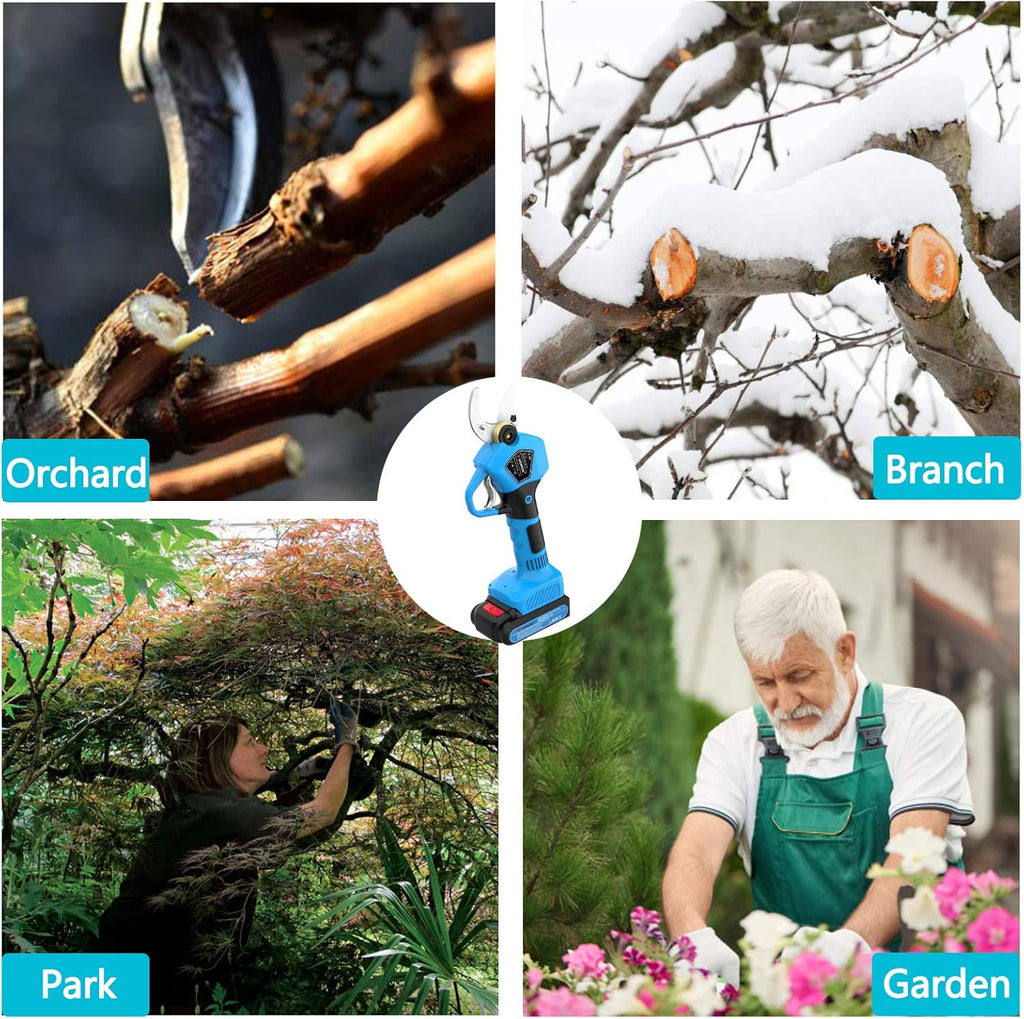 Cordless Electric Pruning Shears with 2Ah Lithium Battery, 30MM Cutting Diameter F757