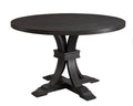 Distressed Black Finish Round Pedestal Dining Table J243