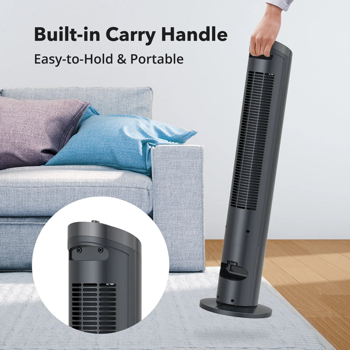36" Oscillating Tower Fan, 3 Speeds, Timer K185217