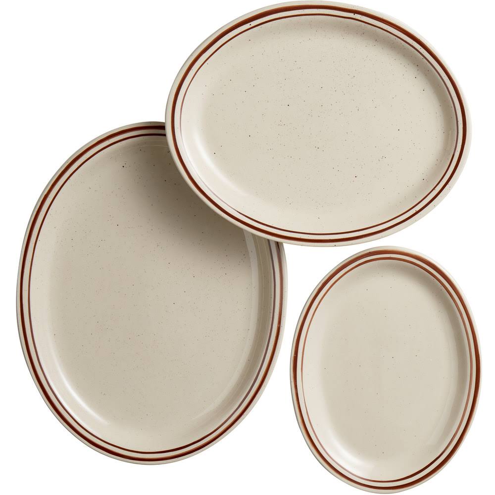 Brown Speckled Stoneware Oval Platter, Box of 24 X46411