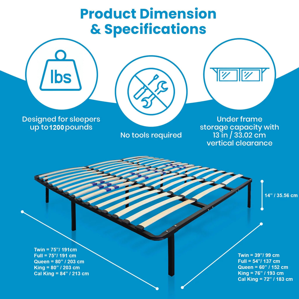 14" Metal Platform Bed Frame California King L952
