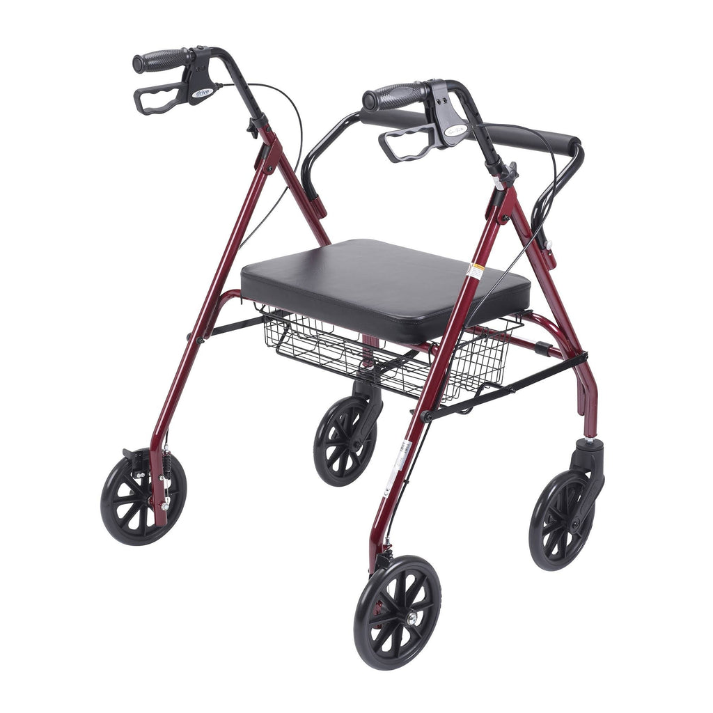 Heavy Duty Bariatric Rollator with Large Seat Red U68332