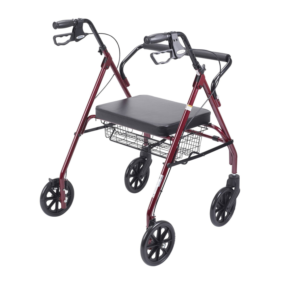 Heavy Duty Bariatric Rollator with Large Seat Red U68332