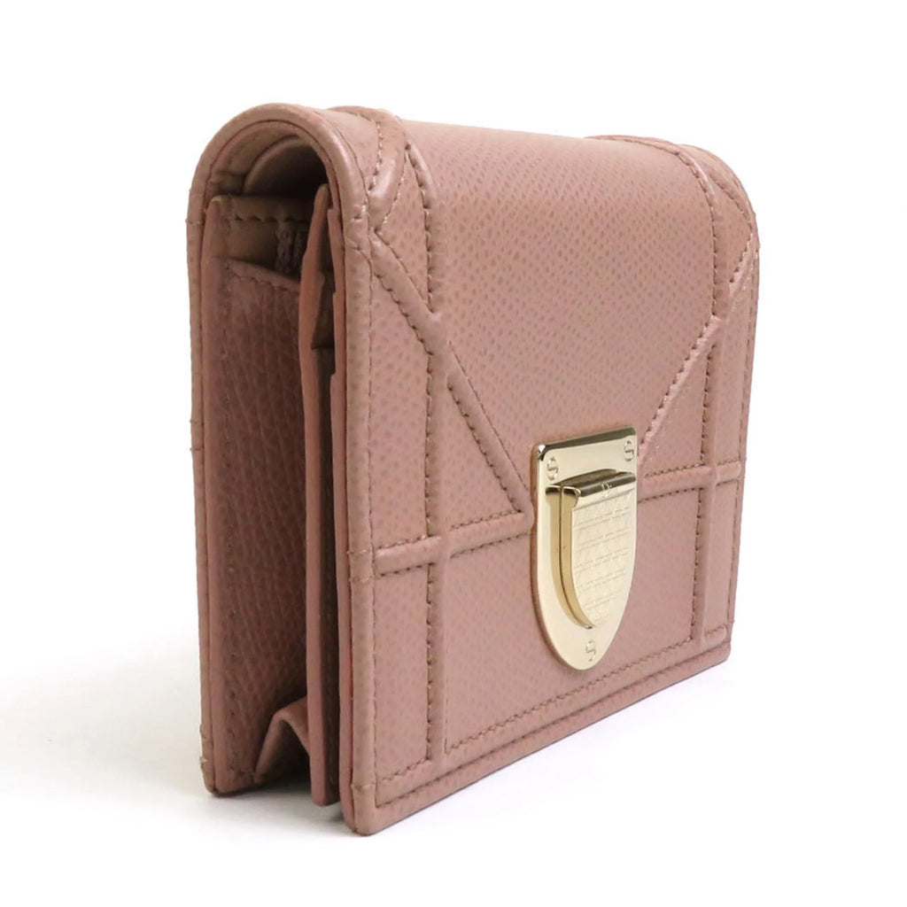 Pre-Owned Pink Beige Leather Wallet N140