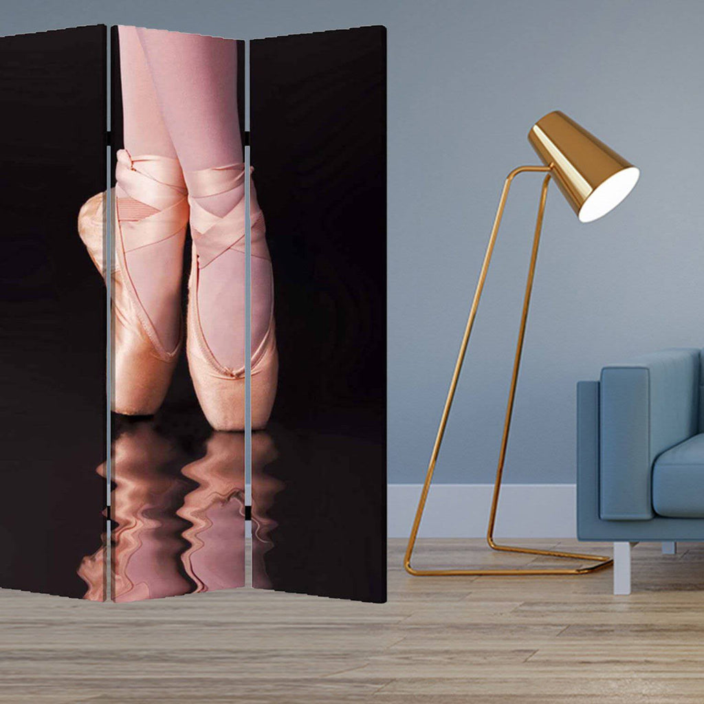 Multi Color Wood Canvas Ballet Screen E604790