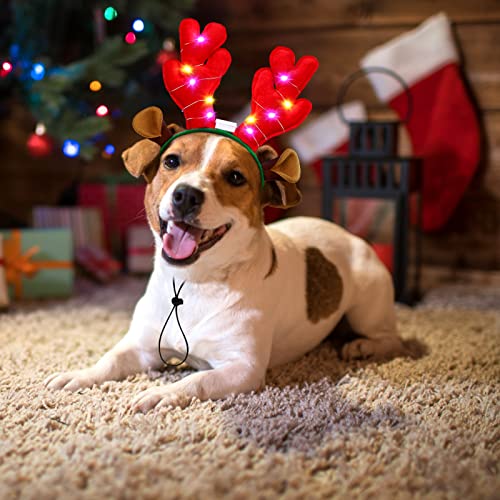 Light up Pet Christmas Headbands 3 Pieces I61098