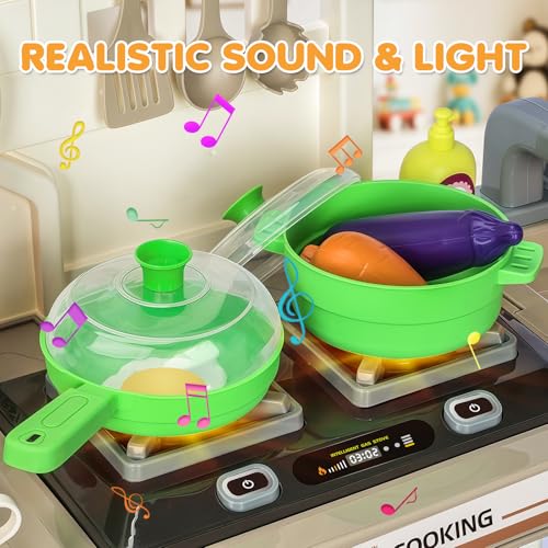 Kids Kitchen Playset with Sound & Light, Play Sink and Play Food C868065