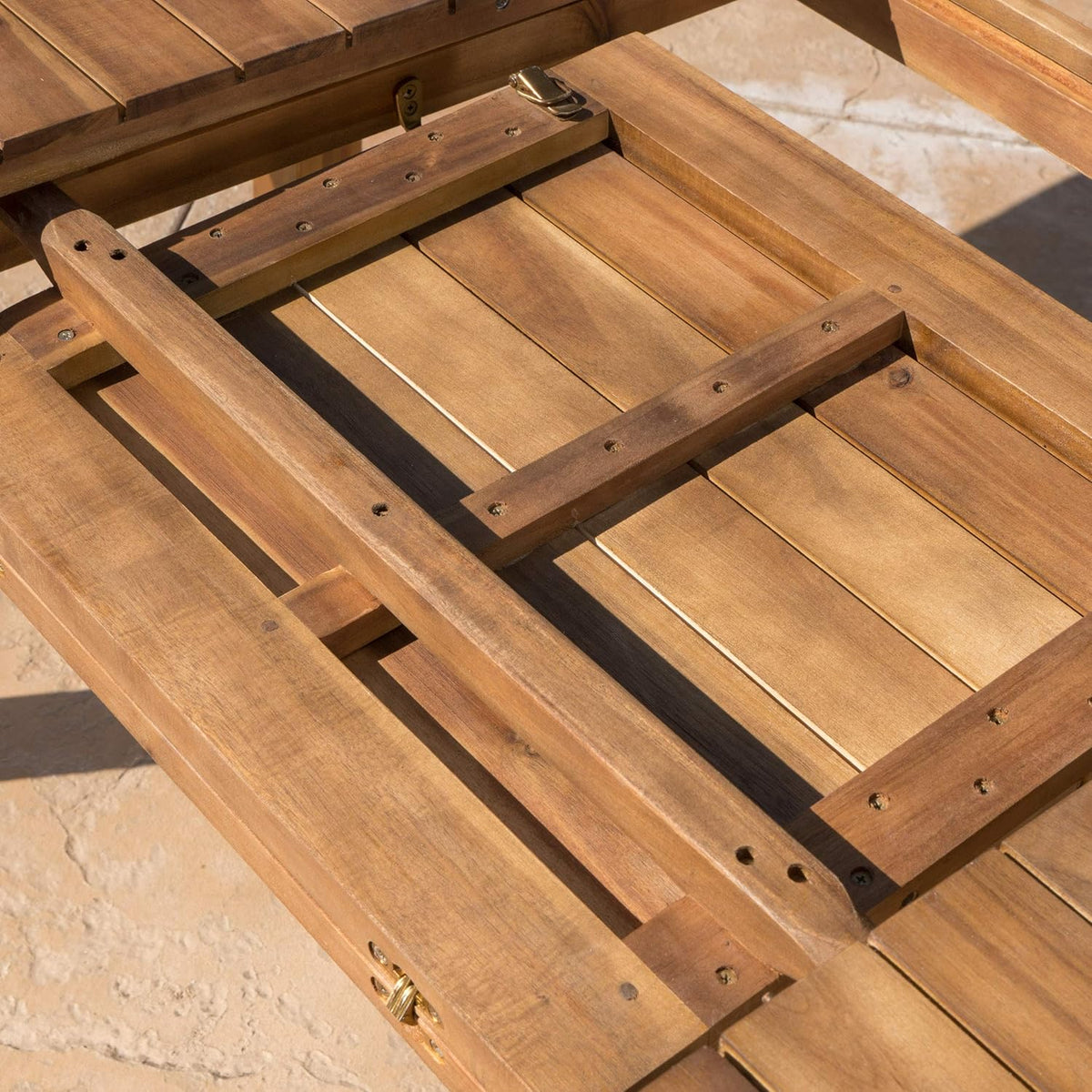 Teak Finish Acacia Wood Outdoor Dining Table D215470