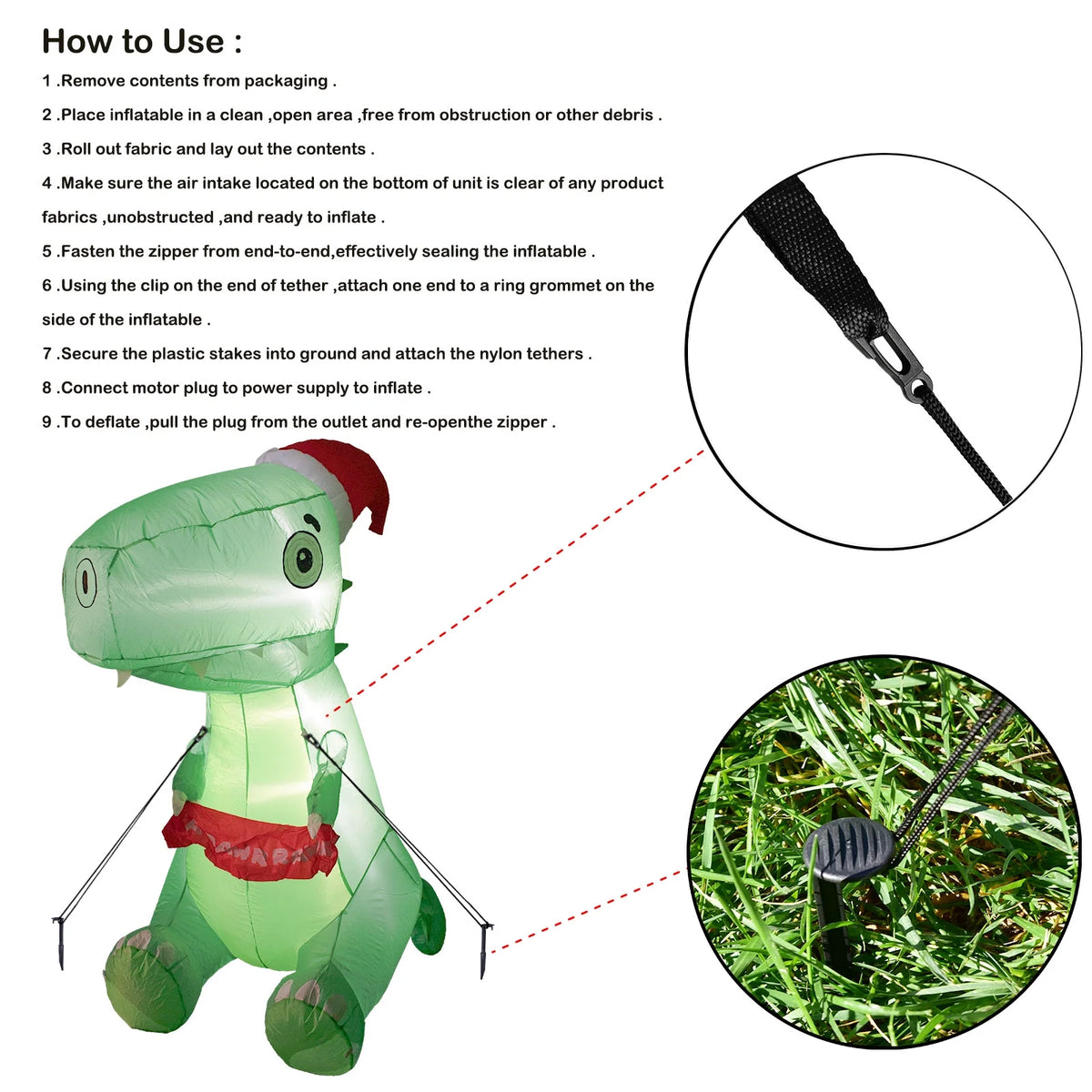 Outdoor Dinosaur Christmas Yard Inflatable V817