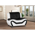 Black and White Faux Leather Club Chair B5837