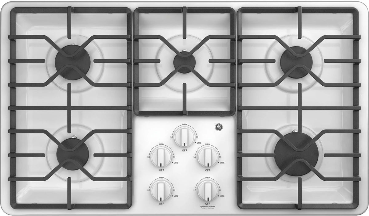 36" Gas Cooktop with 5 Sealed Burners in White V51545