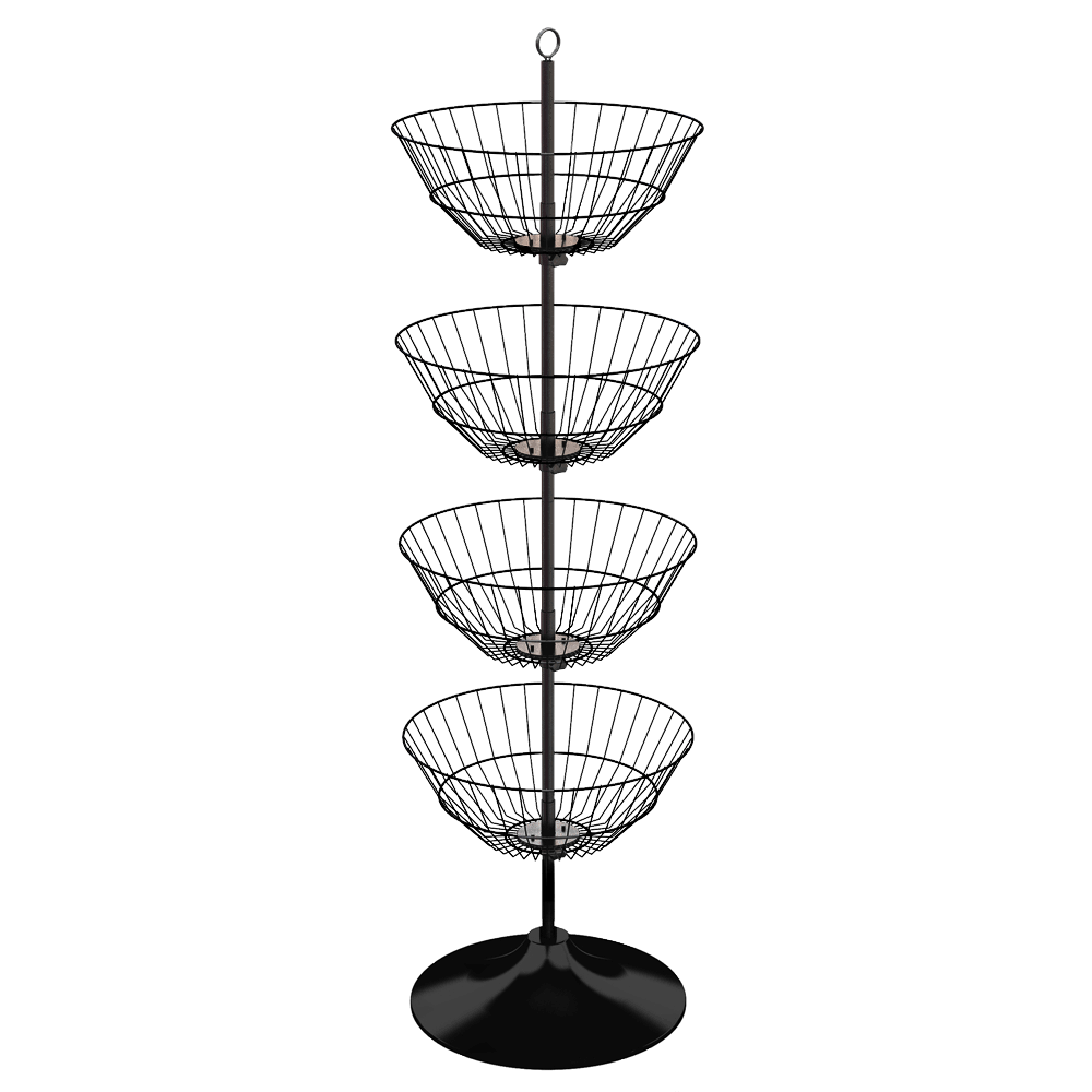 Round Floor Dump Bin Display with Four Baskets V595