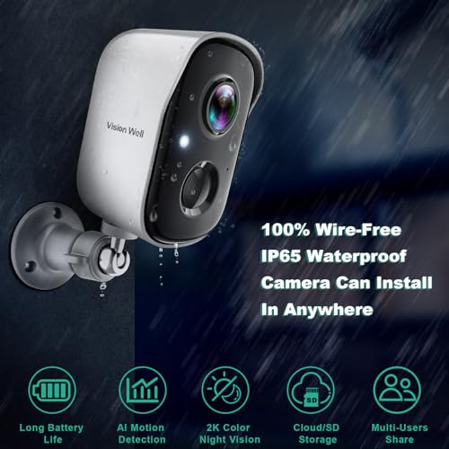 2K Battery Powered Wireless Security Camera H130742