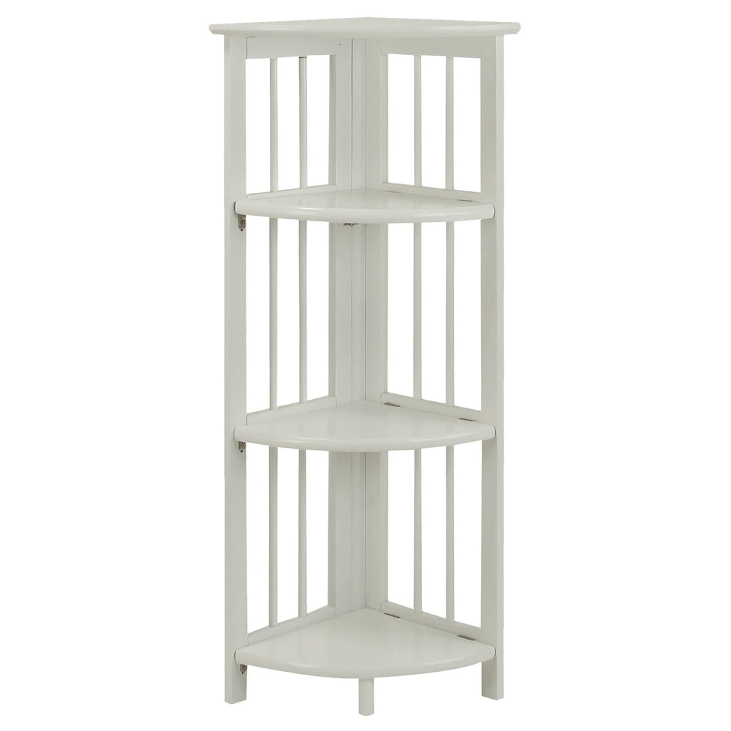 Truffle Brown 4-Shelf Corner Folding Bookcase R96964