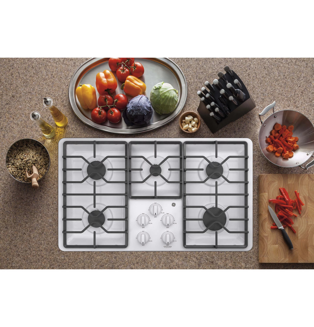 36" Gas Cooktop with 5 Sealed Burners in White V51545