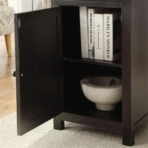 1-Drawer Wood Side Table in Antique Black L750449